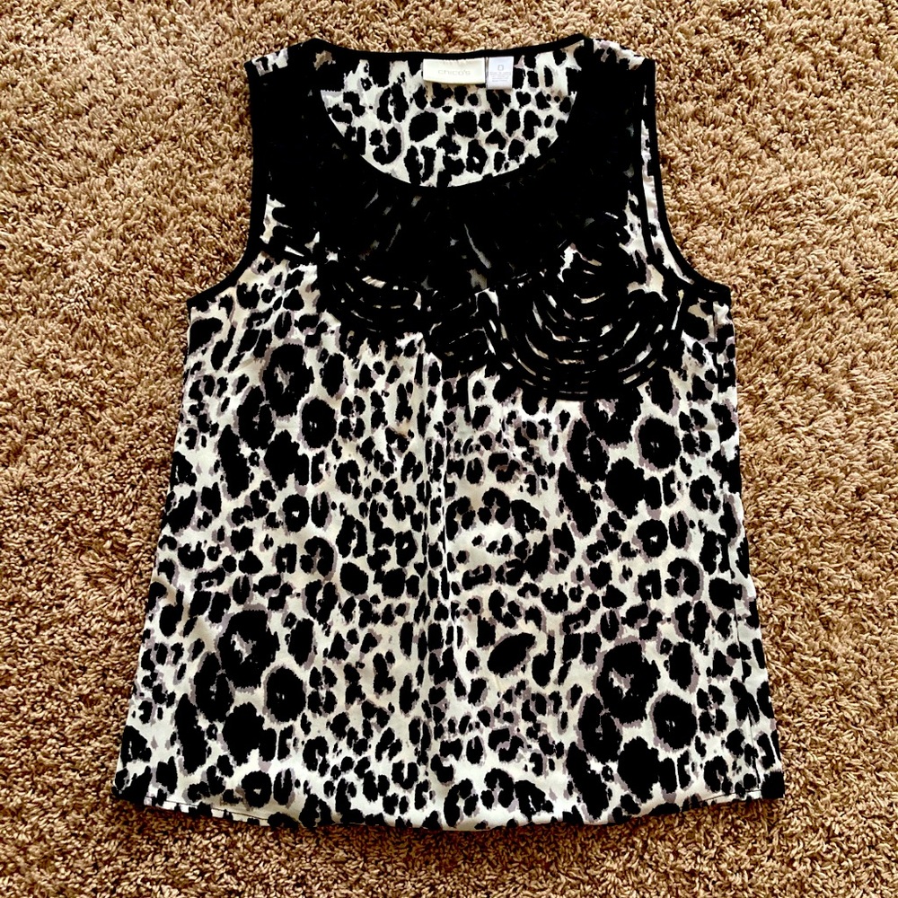 Chico’s Size 0 Leopard Print Tank Top
